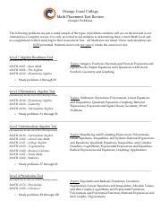 occ math placement appointment